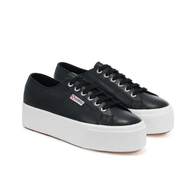SUPERGA Low-Top Skateboard Shoes Women's Black White-1