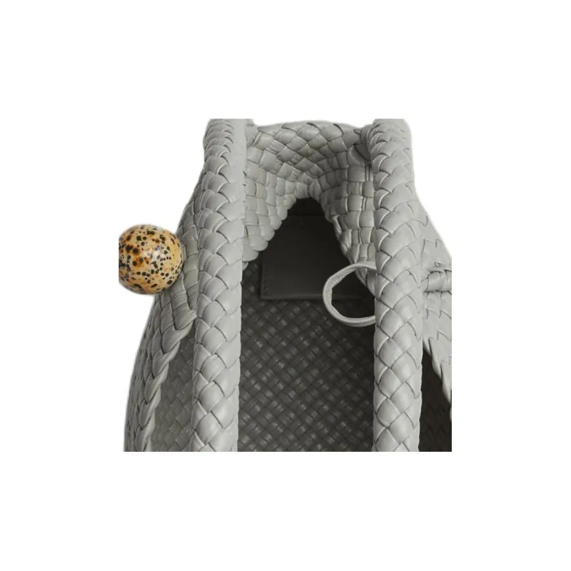 Bottega Veneta Calfskin Handbag Trumpets Women's Agate Gray-4