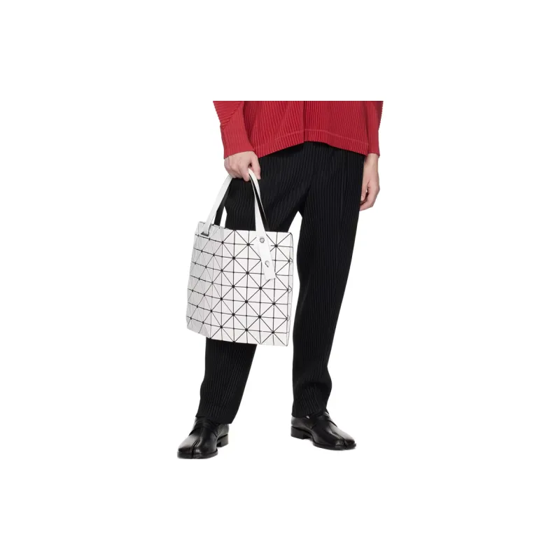 ISSEY MIYAKE Carton Polyvinyl Chloride Resin Tote Bag, Shopping Bag, Handbag, Shoulder Bag Women's White-5