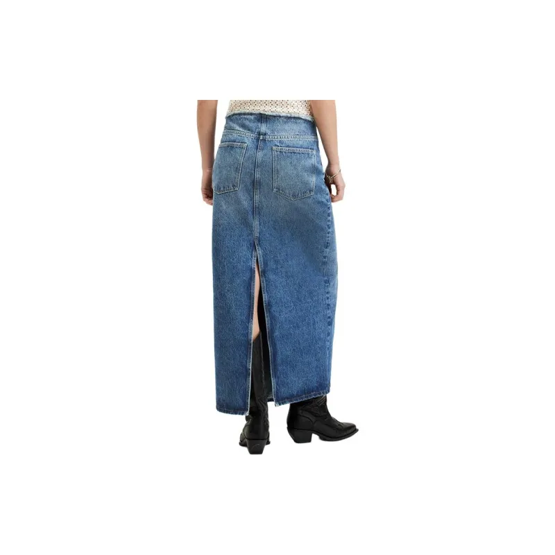 ALLSAINTS Denim Long Skirts Women's Blue-1