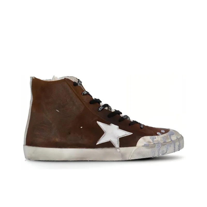 Golden Goose Francy Stylish Skateboarding Shoes Men's Brown-1