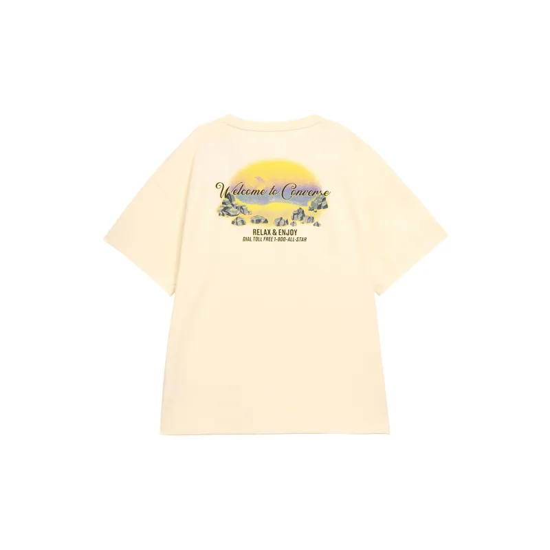 Converse T Shirts Unisex Beige-1