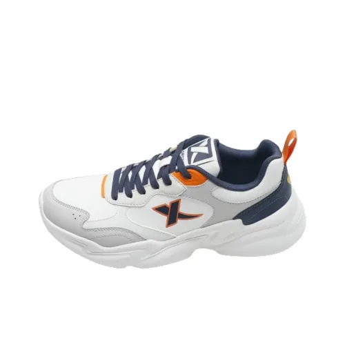 XTEP Running Shoes Men Low-Top Sail White/Dove Gray/Ink Blue