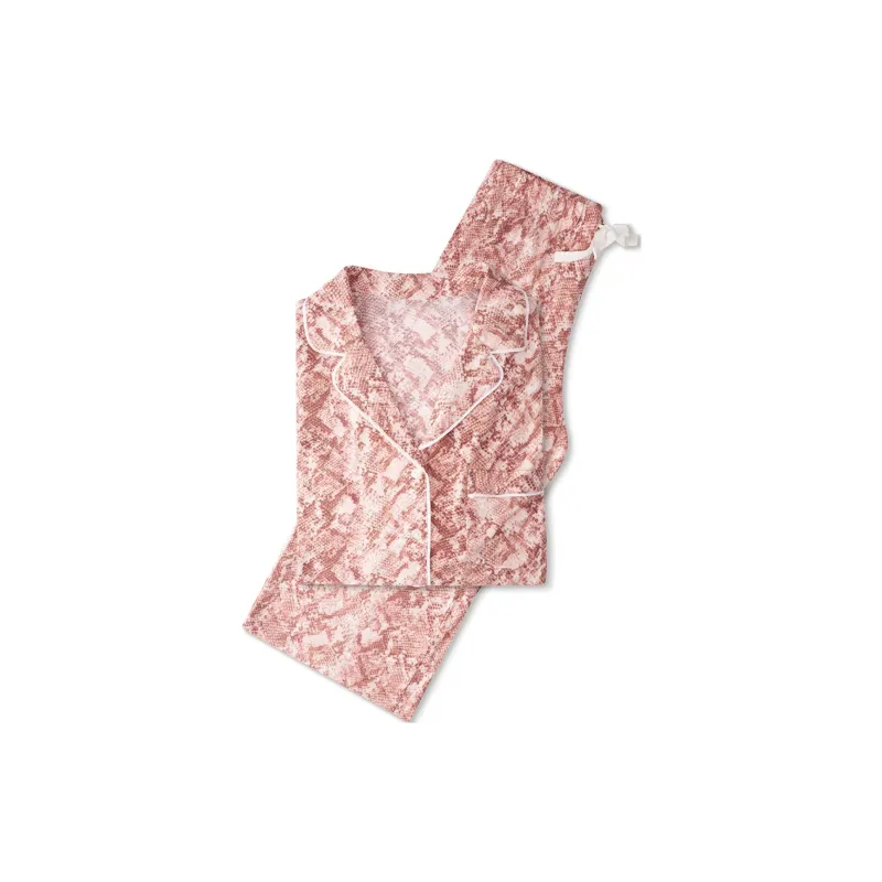Victoria's Secret Modal Long Pajama Set Pajama Set Women's Pink Snakeskin Print-1