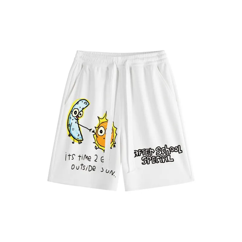 AFTER SCHOOL SPECIAL Casual Shorts Unisex White-1
