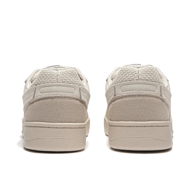 LiNing Non slip Lightweight Low Top Skateboard Shoes Men's Beige Umber-5