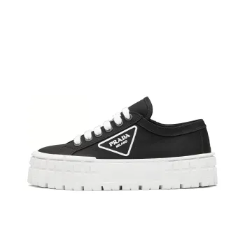 PRADA Double Wheel Re nylon Gabardine Sneakers 'Black' Women's