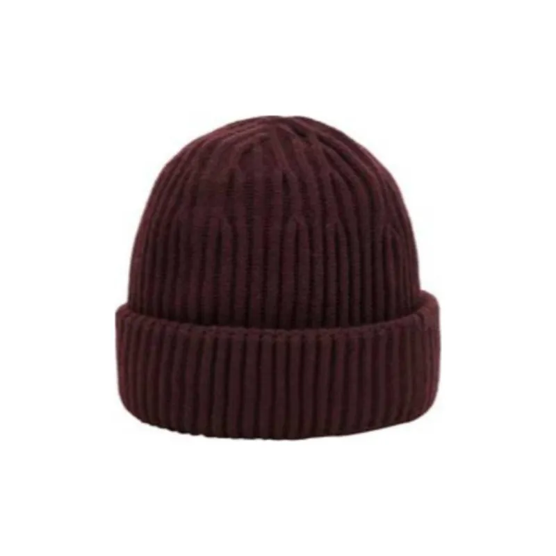 STONE ISLAND Wool Beanies Men's Burgundy-1