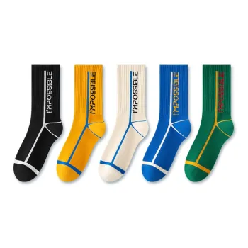 Taste The Color Mid Calf Socks Unisex 5 Pack