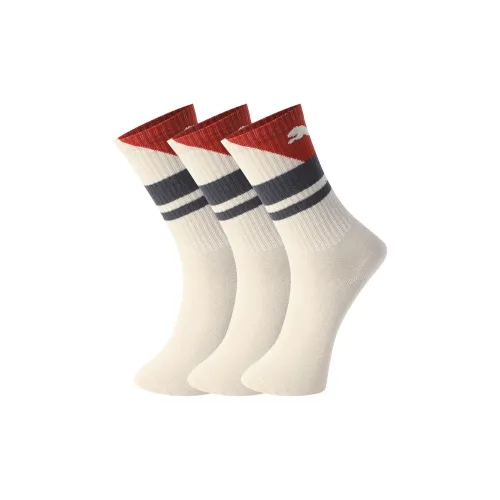 PUMA Knee-High Socks Unisex 3 Pack Ecru