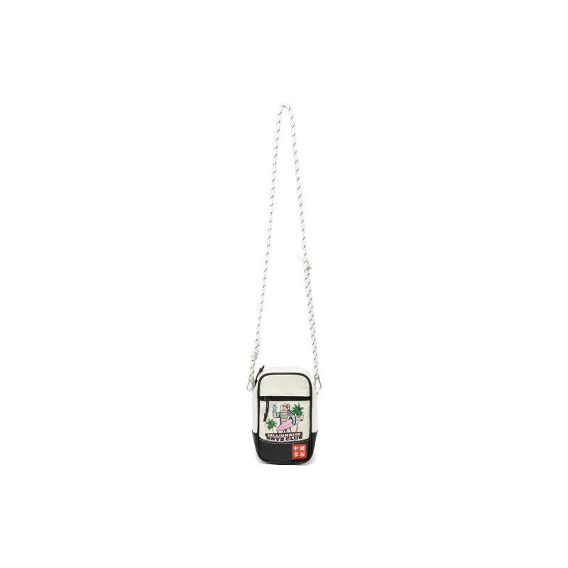 LiNing BILLIONAIRE BOYS CLUB Collaboration Polyester Shoulder Bag, Crossbody Bag Regular Unisex Ecru & Black-0