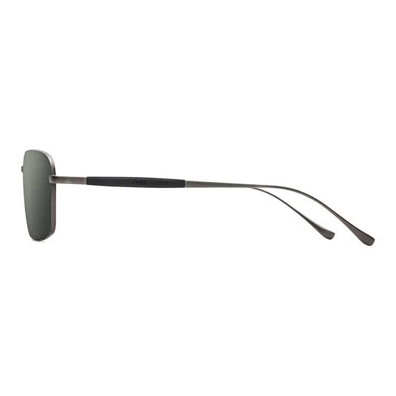 Jeep Alloy Β Titanium Square Sunglasses Men's Bright Light Gunmetal-2