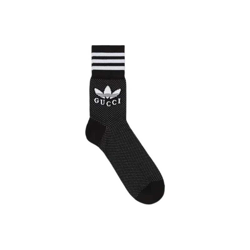 GUCCI x Adidas SS23 Knee High Socks Men's 1 Pack Black-1