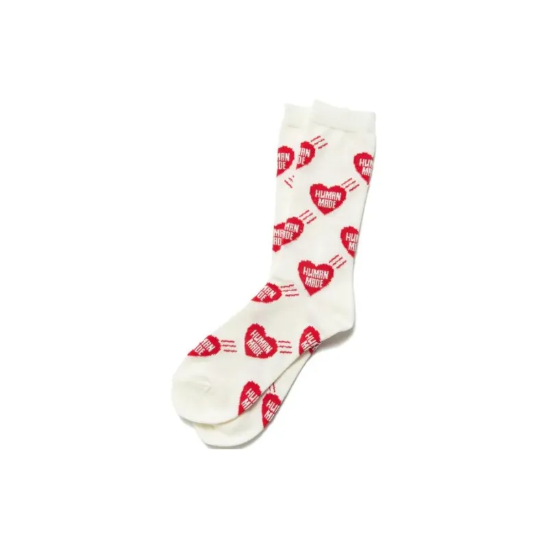 HUMAN MADE Heart Pattern Socks Red-4
