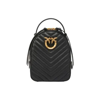 PINKO Love Bag Leather Carry Backpack Mini Women's Black
