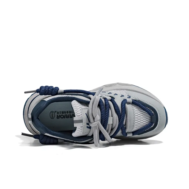 Warrior Slip Resistant, Abrasion Resistant, Breathable Low Top Chunky Sneakers Women's Gray Blue-2