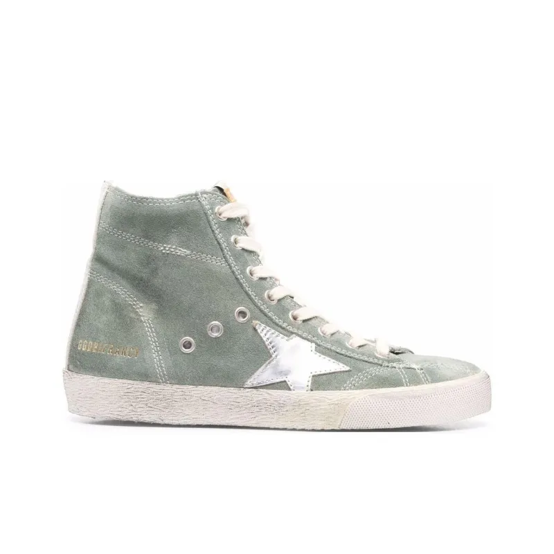 Golden Goose Francy High Top Stylish Skateboarding Shoes Women's Green-1