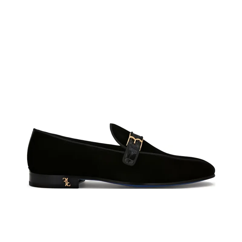 Billionaire Logo-plaque Velvet Loafers-1