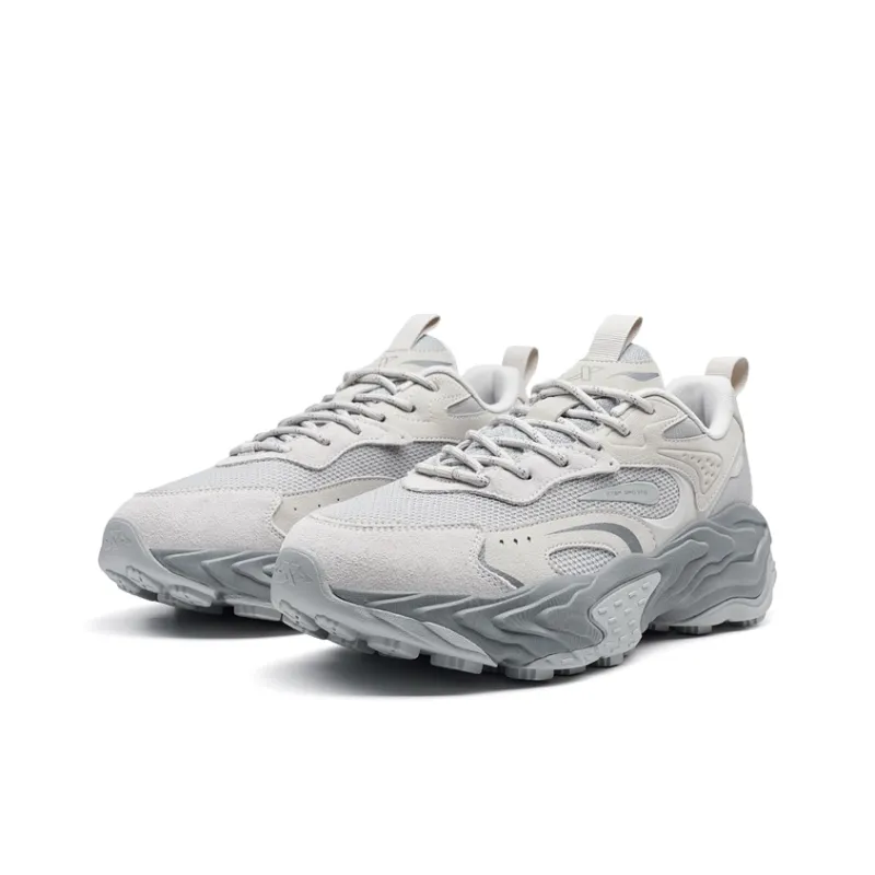 XTEP Migratory Lightweight Height Increasing Low-Top Casual Shoes Men's Dove Gray/Plain Elegant Gray-3