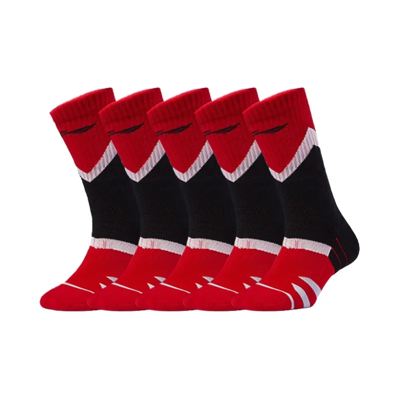 LiNing Basketball Socks Men's Combo Set Red Black-5