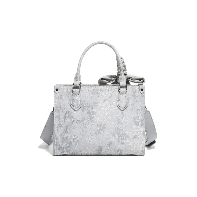 FOXER Synthetic Leather One Shoulder Handbag Large Size Women's Glimmering Fish Shadow-2