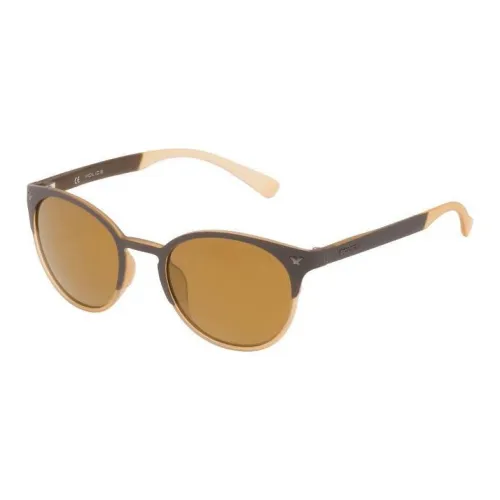 Police Injection Molded Oval Sunglasses Unisex Brown