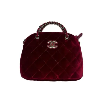 CHANEL Suede Handbag, Shoulder Bag, Crossbody Bag Women's Dark Red