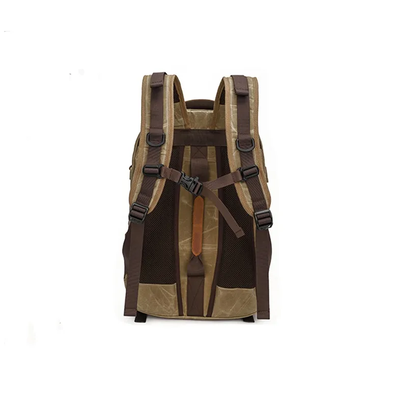 H YXIANG Batik Canvas Backpack Men's Earth Yellow/Khaki/Blue/Gray-7
