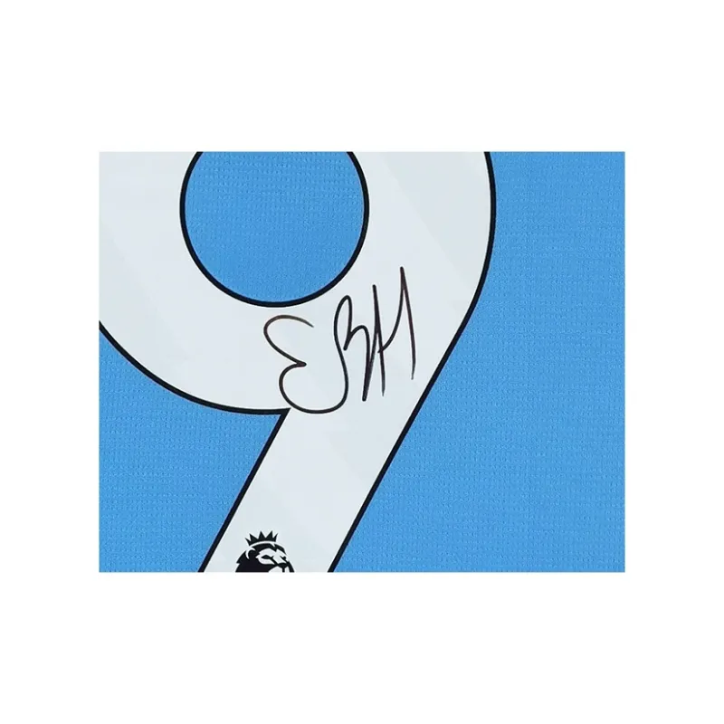 Three For Haaland Manchester City Signed Soccer Apparel Jersey Manchester City Framed With SA Certificate-2