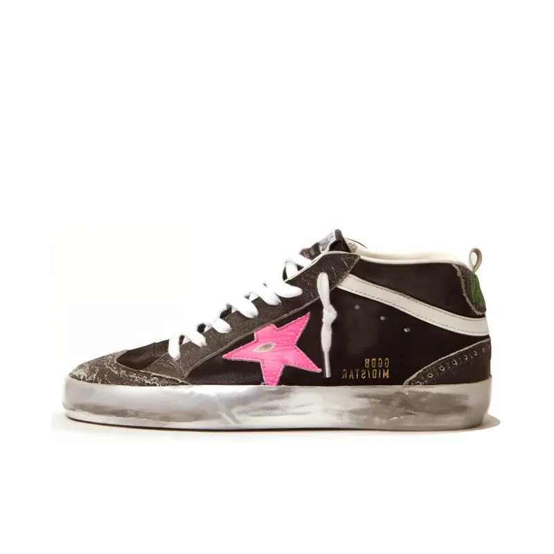 Golden Goose Mid Star Skateboard Shoes Women's Mid-Top Black-0