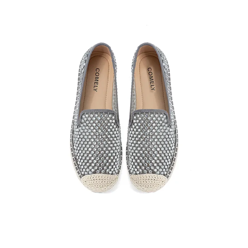 COMELY Espadrilles Women's Light Gold/Gray-12