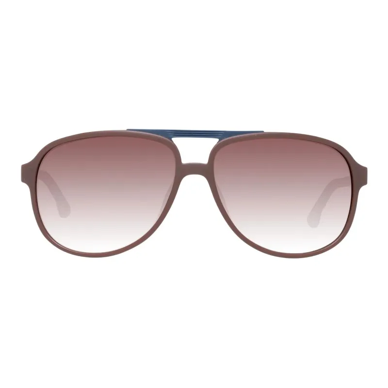 Police Acetate Metal Aviator Sunglasses Men's Brown-1