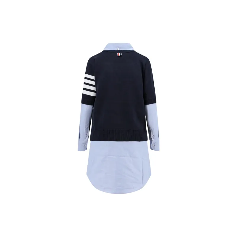 THOM BROWNE Long Sleeved Dresses Women's Blue-1