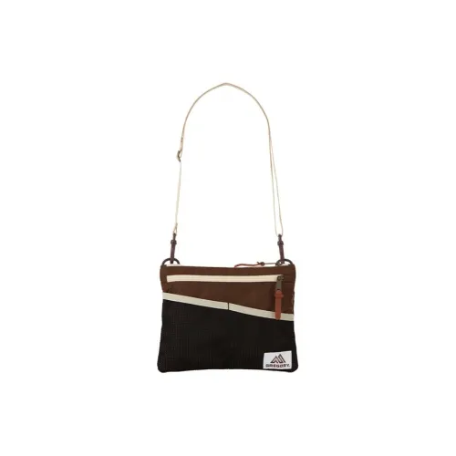 GREGORY Nylon Shoulder Bag Crossbody Bag Medium Size Unisex Brown & Light Beige