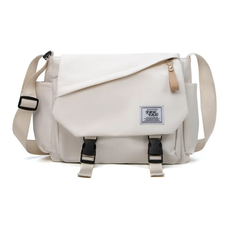 TAKI Commute Travel Lightweight Trendy Versatile Student Crossbody Bag Shoulder Bag Unisex Black/White/Red-15