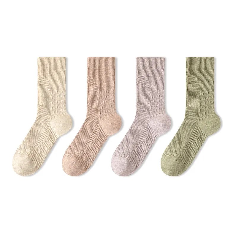 JIAZINI Mid Calf Socks Women's 4 Pack-4