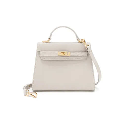 ELLE Leather Crossbody Bag Medium Size Women's White