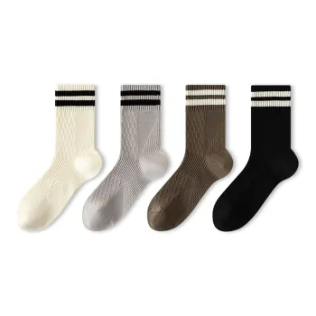 JIAZINI Mid-Calf Socks Men's 4 Pack
