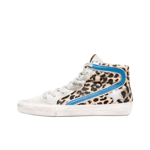 Golden Goose Slide Skateboard Shoes Women's Mid-Top Multicolor