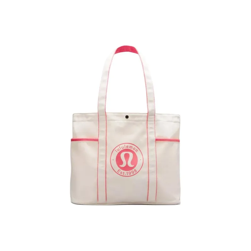 Lululemon Canvas Bag Tote Bag Shopping Bag Shoulder Bag Handbag Regular Unisex Glaze Pink-0