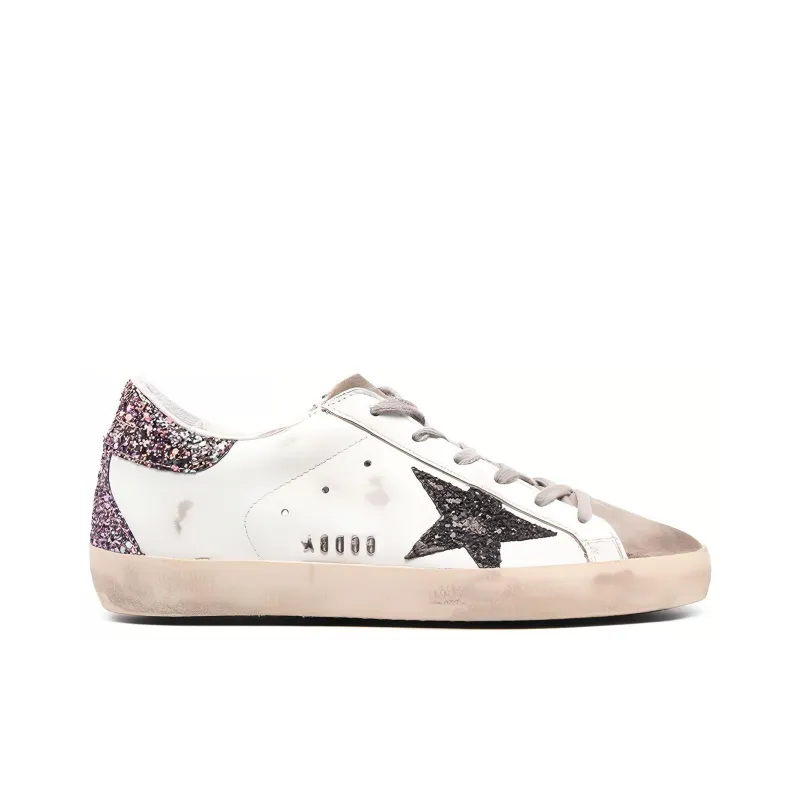 Golden Goose Super Star White Black Multi Glitter Women's-1