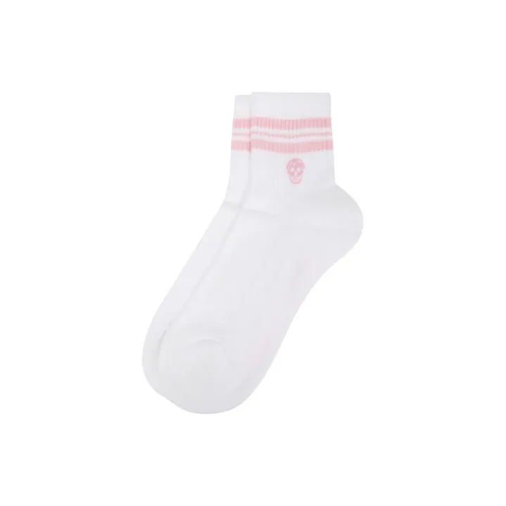 Alexander McQueen Mid Calf Socks Women's 2 Pack White-1