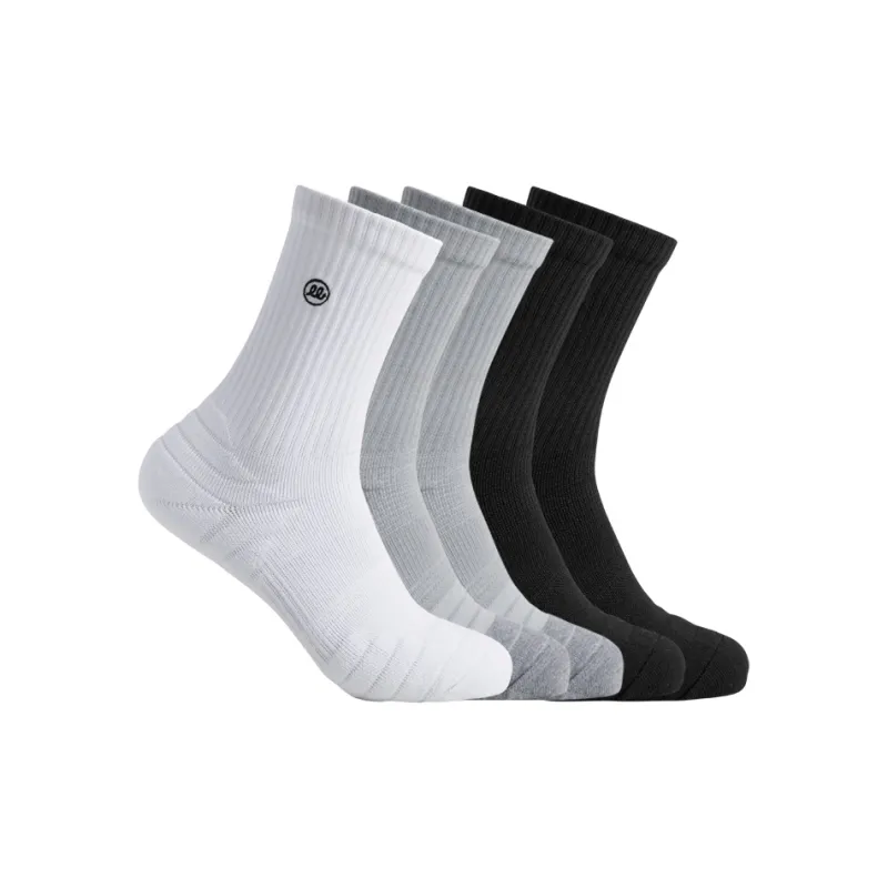 Wild Child Club WCC Mid-Calf Socks Unisex 5 Pack Solid Color-3