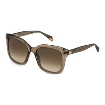 Police Plastic Irregular Shape Sunglasses Women's Brown