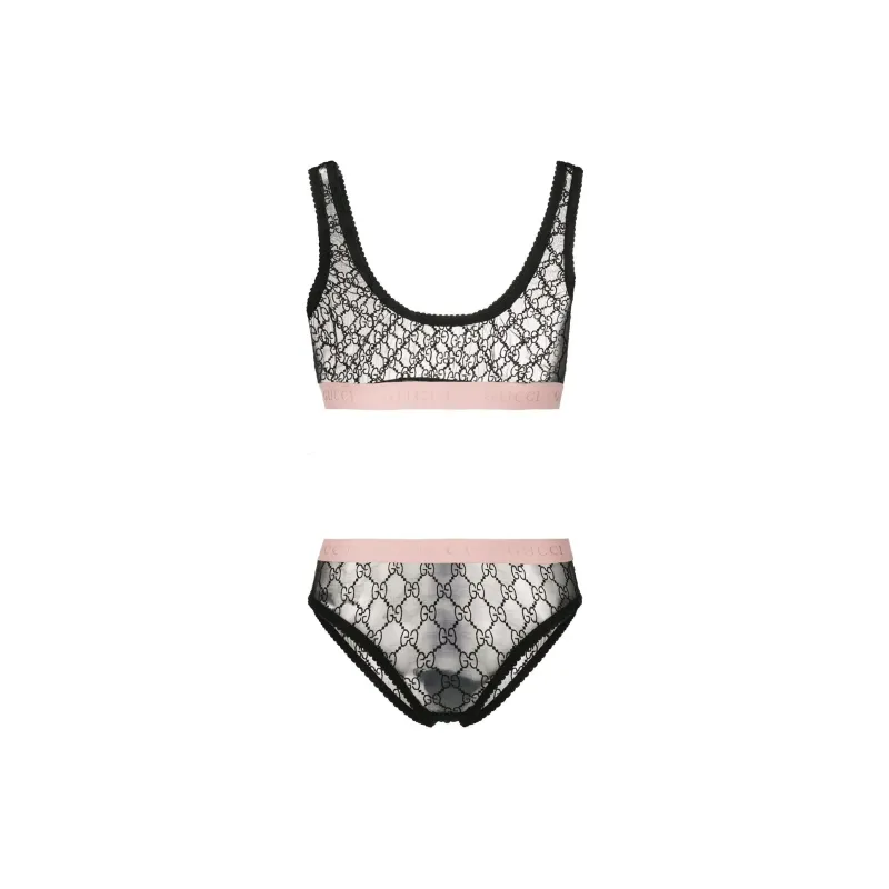GUCCI Tulle Jacquard Bra Set-1