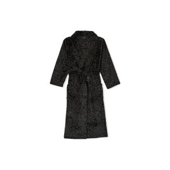 Victoria's Secret Pajama Robe Women's Black Leopard Print