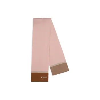 Chloe Lambs Wool Knit Scarves Kids' Light Pink/Umber