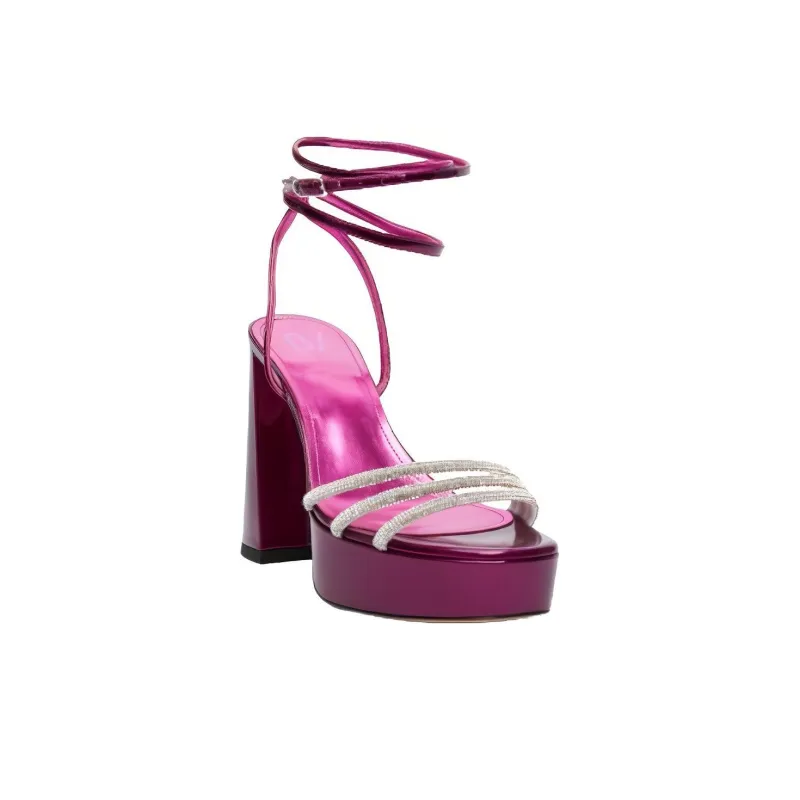 BETTINA VERMILLON Babsy Strap Sandals 11cm Women's Fuchsia-2