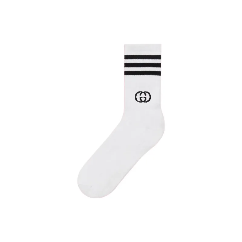 GUCCI x Adidas Originals GUCCI X ADIDAS Collaboration SS22 Mid Calf Socks Unisex White-0