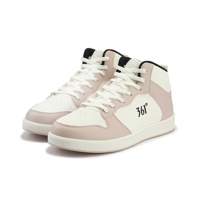 361° Air Force One Anti Slip Wear Resistant Mid Top Skateboard Shoes Women's Fresh Pink-2